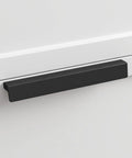 10 Pack 5 Inch Matte Black Cabinet Handles Drawer Pulls for Cabinets and Cupboards Modern Edge Pulls on white cabinet