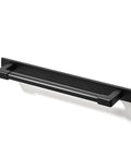 10 Pack Classic Solid Cabinet Handles With Metal Base Plate 6.3 Inch Screw Spacing Matte Black Furniture Hardware