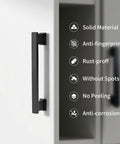 Matte Black Cabinet Handles 5 Inch 128mm Hole Centers Solid Zinc Alloy Drawer Pulls Pack Of 10 Installed on Cabinet
