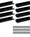 30 Pack Matte Black Aluminum Cabinet Handles 5.9 Inch with screws, flat back hidden back mount finger pulls