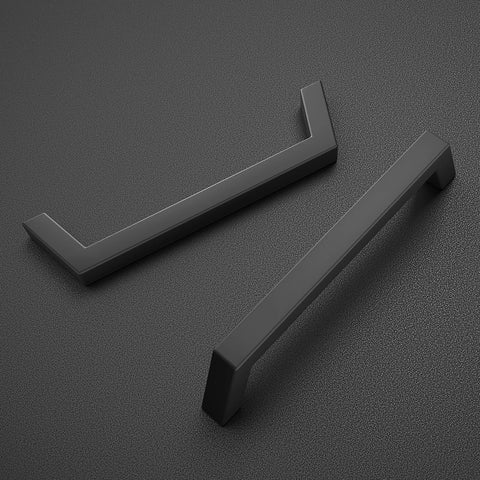 Ten Pack 5 Inch Matte Black Cabinet Handles Square Flat Modern Pulls For Kitchen Cabinets And Drawer Fronts 5 Inch Center To Center