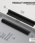 10 Pack 5 Inch Matte Black Cabinet Handles Drawer Pulls for Cabinets and Cupboards Modern Edge Pulls Finger Pulls Hidden Cabinet Hardware Aluminium Alloy Center To Center 128 Mm Total Length 148 Mm Height 25 Mm Easy Screwdriver Installation with screws shown