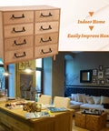 8 Pack Matte Black Cutting Board And Cabinet Hardware Handles Pulls on wooden drawers in living room setting