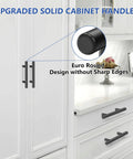 Matte Black Cabinet Handles 60 Pack With 3 Inch Hole Centers And 5 Inch Overall Length Stainless Steel Drawer Pulls Installed