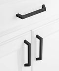 Ten Pack 5 Inch Matte Black Cabinet Handles Square Flat Modern Pulls For Kitchen Cabinets And Drawer Fronts 5 Inch Center To Center