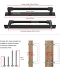 Diagram showing dimensions of 10 Pack Classic Solid Cabinet Handles With Metal Base Plate 6.3 Inch Screw Spacing, and included screws.