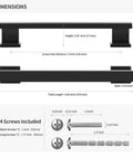 Dimensions for 3 Pack 5 Inch Center Hole Matte Black Kitchen Cabinet Handles Modern Cabinet Pulls For Dresser And Drawers