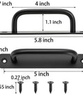 Diagram showing dimensions of 12 Pack Matte Black Aluminum Cabinet Pulls with Base Plate and Screws, 5.8 inch length.