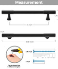 Diagram of 12 Pack Matte Black Cabinet Pulls 5 Inch Center To Center Handles with measurements and screw length details.