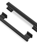 3 Pack 5 Inch Center Hole Matte Black Kitchen Cabinet Handles Modern Cabinet Pulls For Dresser And Drawers Solid Zinc Alloy