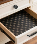 Open drawer with 10 Pack Matte Black Cabinet Pulls With 5 Inch Center To Center Measurement Solid Zinc Alloy Drawer Handles installed