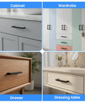 Matte Black Cabinet Pulls 5.5 Inch 140mm Stainless Steel Handles on kitchen cabinets, drawer, wardrobe, and dressing table