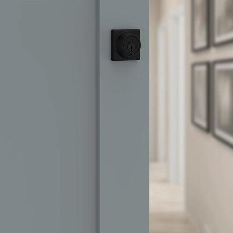 660 Deadbolt Lock Matte Black Single Cylinder With Keyed Exterior Front Entry For Exterior Doors Featuring SmartKey Rekey Security