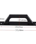 Sliding Barn Door Handle For Wooden Doors 19.6 Cm Long, Antique Two-Piece Door Pull In Matte Black Finish, carbon steel, front view