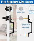 Diagram of Matte Black Front Door Handle And Single Cylinder Deadbolt Combo Set With Exterior Door Lever showing dimensions and installation details