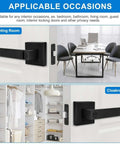 Matte Black Door Handles 10 Pack Privacy Levers For Interior Doors in meeting and cloakroom settings, showing reversible flat lever with square rosette.
