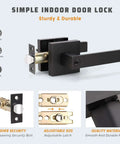 Exterior Door Handle Set With Heavy Duty Keyed Entry Lever Not Keyed Alike Matte Black Finish Left Or Right Handing Easy DIY Installation Entrance Handleset One Lever 2.13 Lb in matte black finish with security features.
