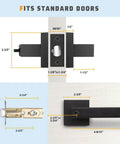 Exterior Door Handle Set With Heavy Duty Keyed Entry Lever Not Keyed Alike Matte Black Finish Left Or Right Handing Easy DIY Installation Entrance Handleset One Lever 2.13 Lb dimensions view
