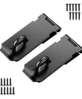 4 Inch Stainless Steel Door Hasp Padlock Latch Kit, Extra Thick Matte Black Hasp Lock With Screws, 2 Pack display