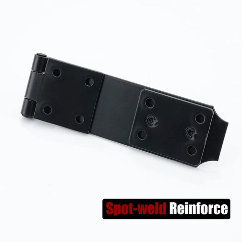 5 Inch Door Hasp Latch Lock In Matte Black 304 Stainless Steel Rustproof 1.9 Mm Thick Safety Packlock Clasp, spot-weld reinforced