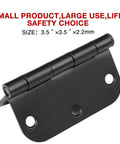 30 Pack Rounded Matte Black Door Hinges 3.5 Inch 5/8" Radius Interior with flat iron bifold design