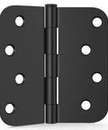 12 Pack 4 Inch Matte Black Exterior Door Hinges With Five Eighths Radius And Square Corners, Removable Pin, Heavy Duty, Anti Rust