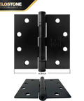 3 Pack Commercial Grade Ball Bearing Door Hinges 4-1/2 x 4-1/2 Full Mortise Matte Black JS-5BB2 UL Listed close-up view