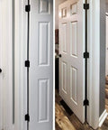 30 Pack Rounded Matte Black Door Hinges 3.5 Inch 5/8" Radius Interior 3 1/2" Flat Iron Bifold Residential Standard Bedroom Indoor for Doors 3 ½"Hardware Control House Home Decor Essentials Accessories installed view