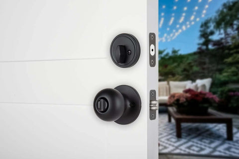 Keyed Entry Door Knob And Deadbolt Combo 3 Pack Matte Black No Brainer Install With Keyed Alike Lock Set For Front Back And Side Exterior Doors
