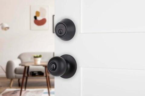 Keyed Entry Door Knob And Deadbolt Combo 3 Pack Matte Black No Brainer Install With Keyed Alike Lock Set For Front Back And Side Exterior Doors Pick Resistant Heavy Duty Security