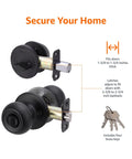 Secure exterior door entry with a durable knob and deadbolt, keyed alike for easy access, coastal matte black finish, brass body