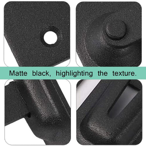 Close-up view of textured matte black 90 Degree Door Latch For Sliding Doors And Screen Doors Upgraded Size 46 X 25 X 65mm