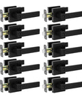 Image of 10 Pack Matte Black Interior Privacy Door Levers Set With Keyless Square Lock Heavy Duty Reversible Door Handles