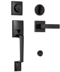 Beefed Up Heavy Duty Front Door Lock Set With Handle And Deadbolt, Single Cylinder Exterior Lock, Matte Black Finish
