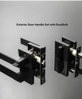Heavy Duty Matte Black Door Lock Set With Entry Lever And Single Cylinder Deadbolt Keyed Alike for residential and commercial use
