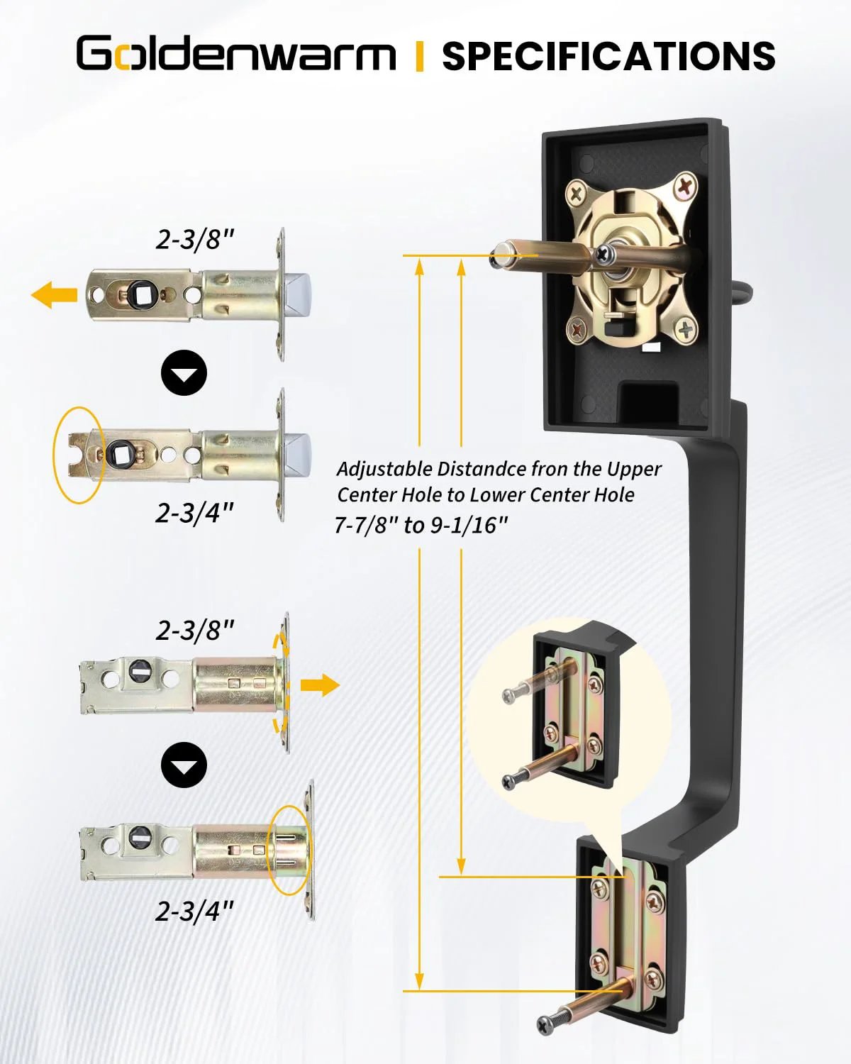 Matte Black Double Door Lock Set - Easy Install ✓