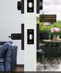 Side view of Matte Black Exterior Front Door Lock Set With Deadbolt Square Contemporary Design Heavy Duty Zinc Alloy Exterior Door Handle 1 Pack