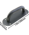 Two Pack Door Handle Pull Plate Stainless Steel Heavy Duty Barn Door Pull Handle for Sliding Barn Door Kitchen Cabinet Matte Black 7.8 Inch by 2.5 Inch Ideal for Residential and Commercial Use with Minimalist Aesthetic Durable Rust Resistant Hardware front view