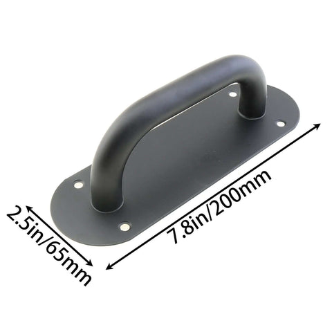 Two Pack Door Handle Pull Plate Stainless Steel Heavy Duty Barn Door Pull Handle for Sliding Barn Door Kitchen Cabinet Matte Black 7.8 Inch by 2.5 Inch Ideal for Residential and Commercial Use with Minimalist Aesthetic Durable Rust Resistant Hardware front view
