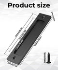 Matte Black 6 Inch Rectangular Recessed Sliding Door Pulls 2 Pack For Barn Doors Cabinets And Drawers With Screws Aluminum Alloy