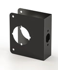 Matte Black Door Reinforcement Plate strengthens 1-3/8 inch doors by reinforcing around the latch and deadbolt with heavy duty stainless steel