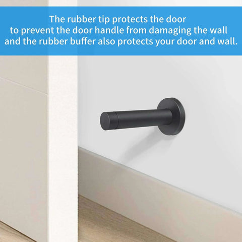 Heavy Duty 3.5 Inch Door Stop Built Tough As Nails From Stainless Steel 304 With Rubber Tip Bumper Wall Mounted Door Holder