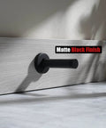 Door Stopper Black, 304 Stainless Steel Thicken 1mm Sound Dampening Door Stop Bumper Wall Protetor 2 Pack, installed in matte black finish