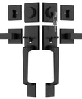 Matte Black Double Door Handle Set With Keyed Deadbolt And Dummy Lever For Double Doors Heavy Duty Front Door Hardware Reversible Lever