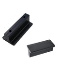 Close-up view of matte black drawer pulls, T-shaped cabinet knobs made from aluminum alloy, part of the 10 pack set for furniture and dressers.