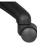 Dual Wheel Hooded Casters With Grip Ring Type B Stem One Point Five Inch Hard Nylon Wheels Matte Black Finish Five Per Set Weight Rated One Hundred Lb Per Caster Replacement Castors For Office Chairs And Seating Applications close-up view.