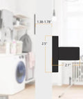 Dimensions of 4 Pack Matte Black Dummy Door Handles for Interior Doors, non-turning zinc alloy, ideal for closets, shown in a modern room.
