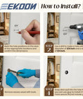 Step-by-step installation of 12 Pack Finger Pulls For Cabinets And Doors In Matte Black, 3/4 round pocket door handles.