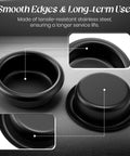 12 Pack Finger Pulls For Cabinets And Doors In Matte Black, 3/4 Round Pocket Door Handles, close-up of smooth edges