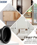 12 Pack Finger Pulls For Cabinets And Doors In Matte Black, 3/4 Round Pocket Door Handles installed on various doors